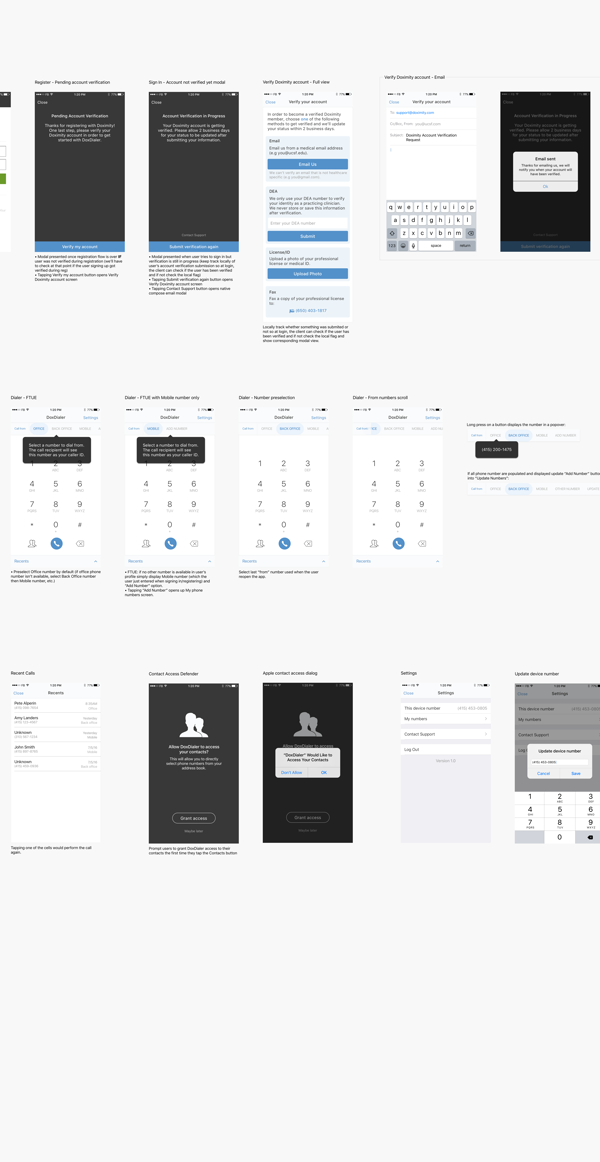 Doximity Dialer caller ID verification interface on iOS
